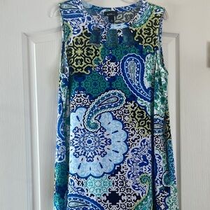 Alyx Blue and Green Paisley Mini Dress